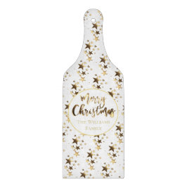 Elegant Gold Kijk Stars Pattern Merry Kerstmis Snijplank