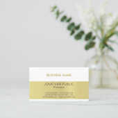 Elegant Gold Kijk uit White Minimalisy Trendy Plai Visitekaartje (Staand voorkant)