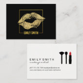 Elegant Gold Kiss en Lijst Visitekaartje (Voorkant / Achterkant)