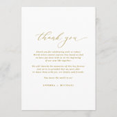 Elegant Gold  klassieke bruiloft Menu (Achterkant)