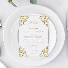 Elegant Gold  klassieke bruiloft Menu