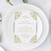Elegant Gold klassieke bruiloft Menu