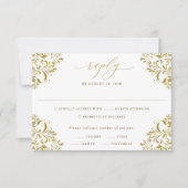 Elegant Gold  klassieke bruiloft RSVP Kaartje (Voorkant)
