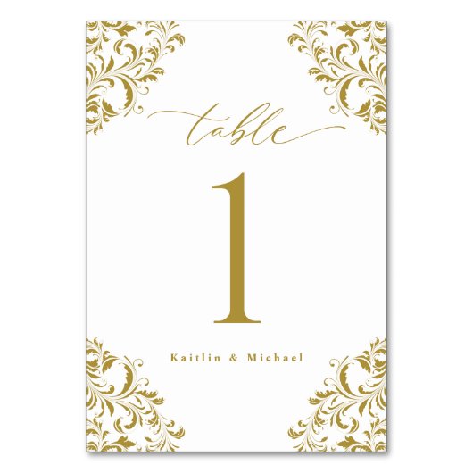 Elegant Gold  klassieke kleine bruiloft Kaart (Voorkant)