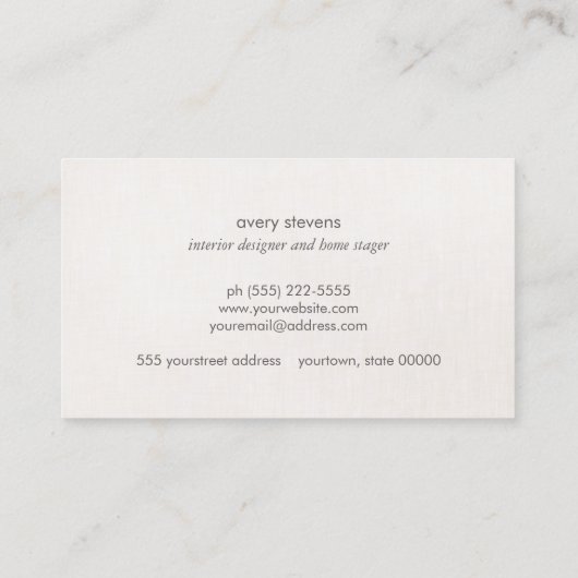 Elegant Gold laat een modern interieur design beig Visitekaartje (Achterkant)