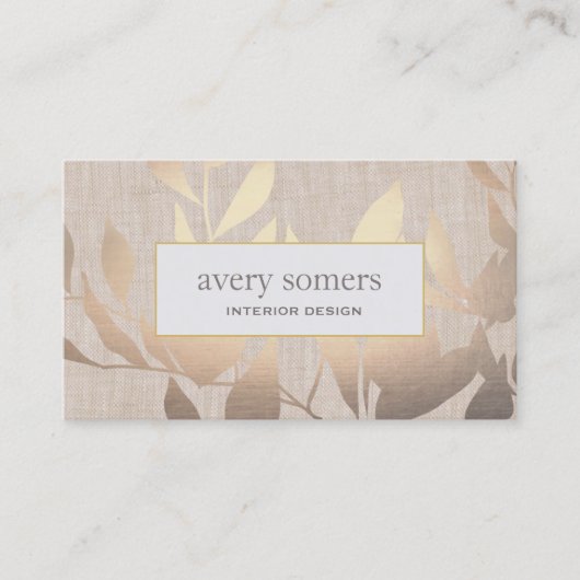 Elegant Gold laat een modern interieur design beig Visitekaartje (Voorkant)