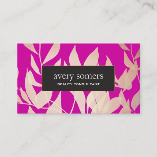 Elegant Gold laat magenta schoonheidsconsultant ac Visitekaartje (Voorkant)