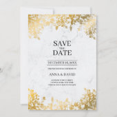 Elegant Gold laat marmer de datum van het huwelijk Kaart (Voorkant)