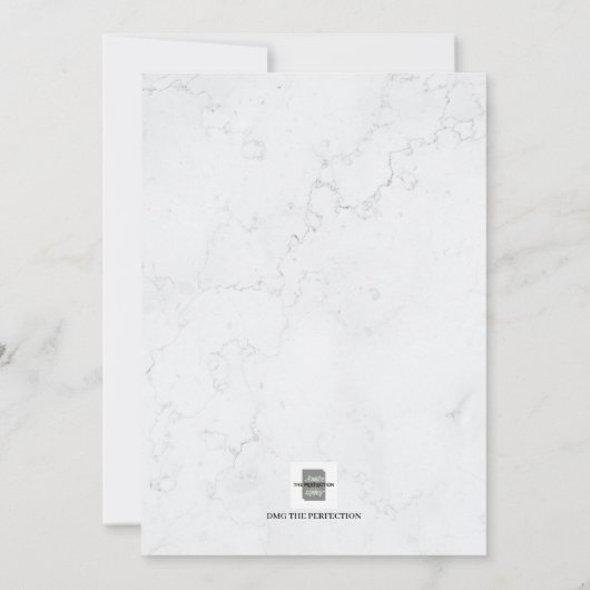 Elegant Gold laat marmer de datum van het huwelijk Kaart (Achterkant)