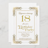 Elegant  Gold Lace 18e verjaardag Kaart (Voorkant / Achterkant)