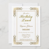 Elegant Gold Lace Birthday Lunch Kaart (Voorkant)