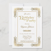 Elegant  Gold Lace Birthday Party Kaart (Voorkant)