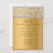 Elegant GOLD Lace Diamond Wedding Kaart (Achterkant)