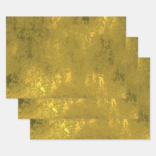 Elegant Gold Lace Effect Inpakpapier Vel (Set)