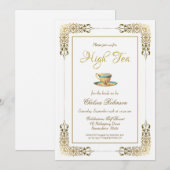 Elegant Gold Lace High Tea Vrijgezellenfeest Kaart (Voorkant / Achterkant)