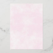 Elegant Gold Lace op Bleek roze Fancy bruiloft Folie Uitnodiging (Achterkant)