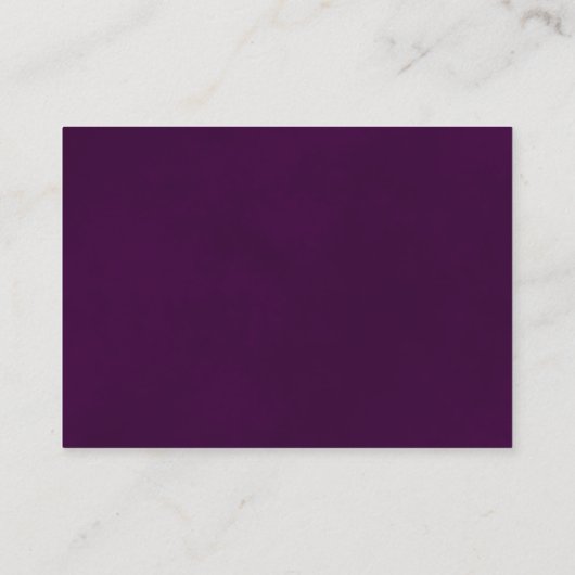 Elegant Gold Lace op Plum Paars Wedding Website Informatiekaartje (Achterkant)