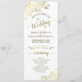 Elegant  Gold Lace op White Wedding Programmakaart (Voorkant)