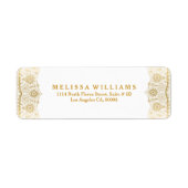Elegant Gold Lace op witte achtergrond Etiket (Voorkant)