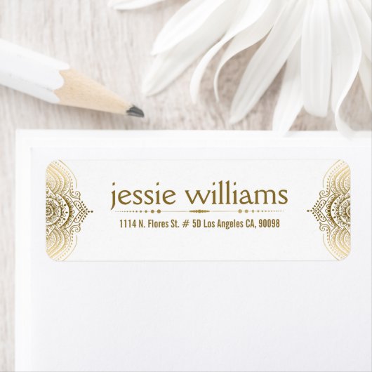 Elegant  Gold Lace Ornament Etiket (Insitu)