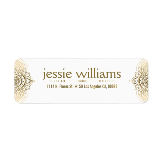 Elegant  Gold Lace Ornament Etiket (Voorkant)