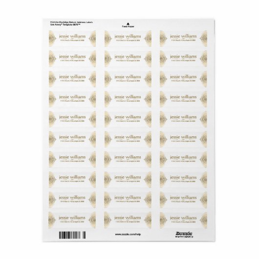 Elegant  Gold Lace Ornament Etiket (Full Sheet)