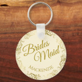 Elegant Gold Lace over het huwelijk tussen Cream B Sleutelhanger (Voorkant)