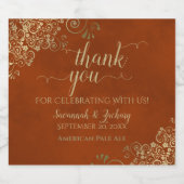 Elegant Gold Lace over het Oranje huwelijk met Rus Bier Etiket (Enkel label)