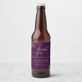 Elegant Gold Lace over het Paarse paardenhuwelijk  Bier Etiket (Voorkant)