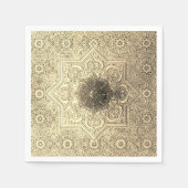 Elegant Gold Lace Pattern Paper Napkins Servet (Voorkant)