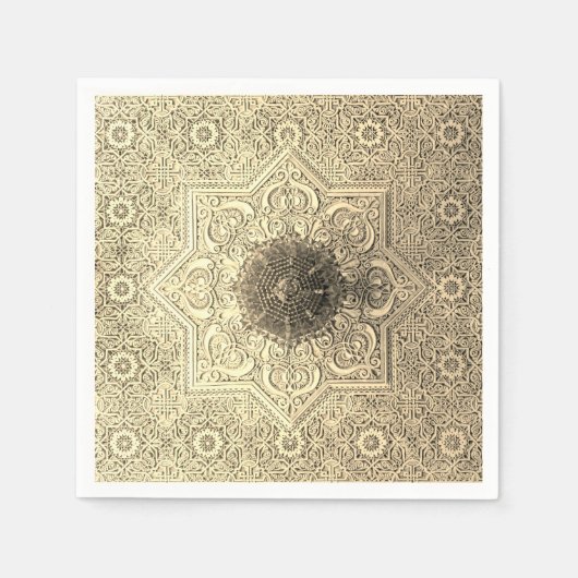 Elegant Gold Lace Pattern Paper Napkins Servet (Voorkant)