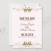 Elegant Gold Lace White Dammaskers Magnetische Uitnodiging (Voorkant)