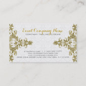 Elegant Gold Lace White Dammaskers Visitekaartje (Achterkant)