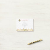 Elegant Gold Lace White Plush Dammaskers Post-it® Notes (Op bureau)