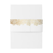 Elegant Gold Lace White Wedding Uitnodigingen Wikkel (Achterkant Voorbeeld)