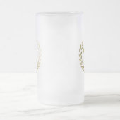 Elegant Gold Laurel Wreath Monogram Matglas Bierpul (Center)
