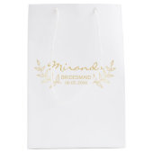 Elegant Gold Laurels gepersonaliseerde bridesmaids Medium Cadeauzakje (Voorkant)