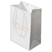 Elegant Gold Laurels gepersonaliseerde bridesmaids Medium Cadeauzakje (Voorkant Gekanteld)