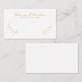 Elegant Gold Laurels Wedding Advice and Wishes Advieskaart (Voorkant / Achterkant)