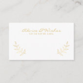 Elegant Gold Laurels Wedding Advice and Wishes Advieskaart (Voorkant)