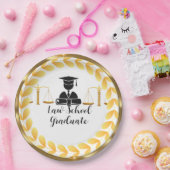 Elegant Gold Law School Afstuderen paper Papieren Bordje (Feest)
