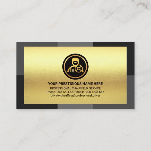 Elegant Gold Layer Grey Monochrome driver Visitekaartje (Achterkant)