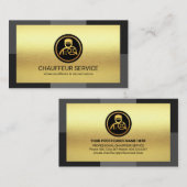 Elegant Gold Layer Grey Monochrome driver Visitekaartje (Voorkant / Achterkant)