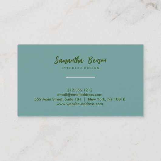 Elegant Gold Leaf Airy Greenery Visitekaartje (Achterkant)