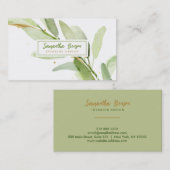 Elegant Gold Leaf Airy Greenery Visitekaartje (Voorkant / Achterkant)