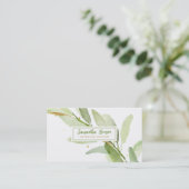Elegant Gold Leaf Airy Greenery Visitekaartje (Staand voorkant)