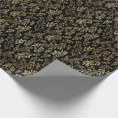 Elegant Gold Leaf Black Pattern Kerstmis Cadeaupapier (Hoek)