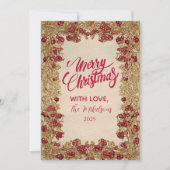 Elegant Gold Leaf Christmas Feestdagenkaart (Voorkant)