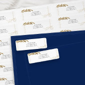 Elegant Gold Leaf Confetti ingelijst retouradres Etiket