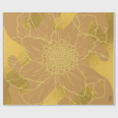 Elegant Gold Leaf en Flower Background Cadeaupapier (Vlak)